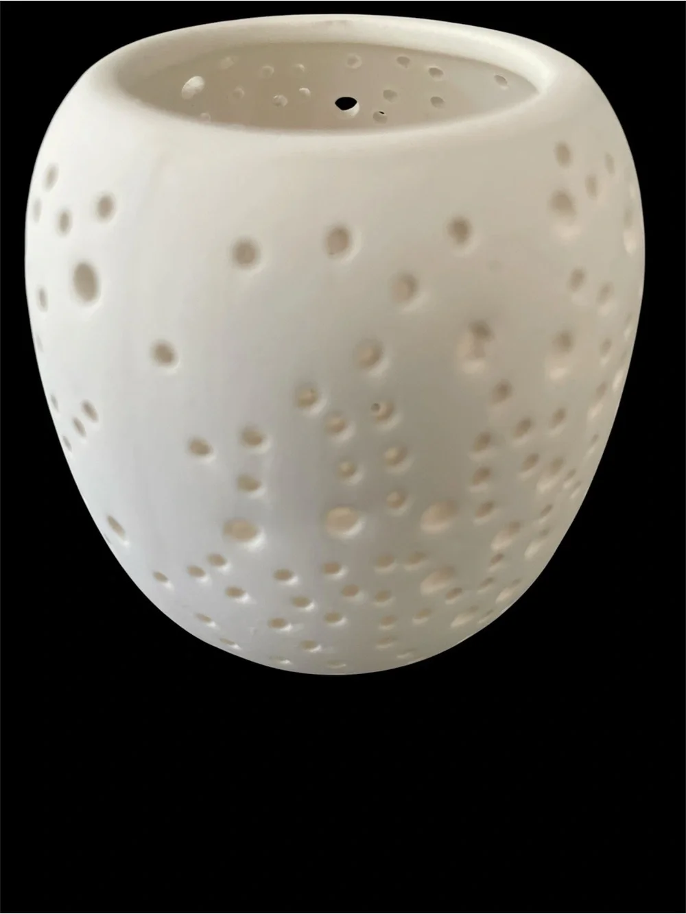 West Elm White Constellation Pierced Ceramic Candleholder- Votive